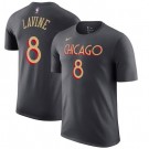 Men's Chicago Bulls #8 Zach Lavine Black City Printed T Shirt 211035