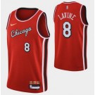 Men's Chicago Bulls #8 Zach Lavine Red City Diamond 75th Icon Hot Press Jersey