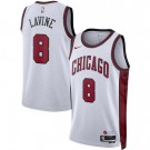 Men's Chicago Bulls #8 Zach Lavine White 2022 City Icon Heat Press Jersey