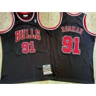 Men's Chicago Bulls #91 Dennis Rodman Black 1997 Throwback Authentic Jersey