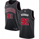 Men's Chicago Bulls #91 Dennis Rodman Black Icon Hot Press Jersey