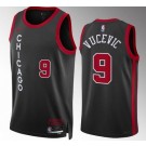 Men's Chicago Bulls #9 Nikola Vucevic Black 2023 City Icon Heat Press Jersey