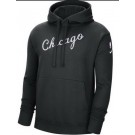 Men's Chicago Bulls Black 2021 City Edition Essential Logo Pullover Hoodie