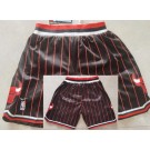 Men's Chicago Bulls Black Stripes Nike Throwback Swingman Shorts