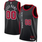 Men's Chicago Bulls Custom Black 2023 City Icon Heat Press Jersey