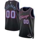 Men's Chicago Bulls Custom Black 2025 City Heat Press Jersey