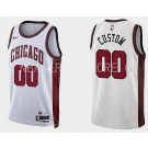 Men's Chicago Bulls Custom White 2022 City Icon Heat Press Jersey