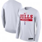 Men's Chicago Bulls White 2022 Legend On Court Practice Performance Long Sleeve T Shirt