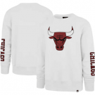Men's Chicago Bulls White City Edition Two Peat Headline Pullover Sweatshirt
