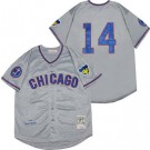 Men's Chicago Cubs #14 Ernie Banks Gray 1968 Throwback Jersey