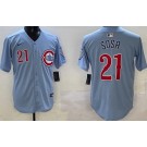 Men's Chicago Cubs #21 Sammy Sosa Baby Blue Limited Jersey