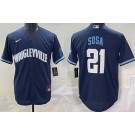 Men's Chicago Cubs #21 Sammy Sosa Royal Navy City Cool Base Jersey