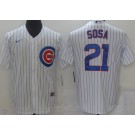 Men's Chicago Cubs #21 Sammy Sosa White Cool Base Jersey