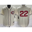 Men's Chicago Cubs #22 Jason Heyward Cream 2022 Field of Dreams Cool Base Jersey