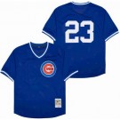 Men's Chicago Cubs #23 Ryne Sandberg Blue Mesh Throwback Jersey