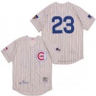 Men's Chicago Cubs #23 Ryne Sandberg Cream Stripes 1969 Throwback Jersey