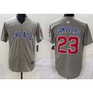 Men's Chicago Cubs #23 Ryne Sandberg Gray Limited Jersey