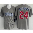 Men's Chicago Cubs #24 Cody Bellinger Gray Cool Base Jersey