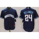 Men's Chicago Cubs #24 Cody Bellinger Navy City Connect Cool Base Jersey