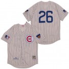 Men's Chicago Cubs #26 Billy Williams Cream Stripes 1969 Throwback Jersey