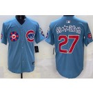 Men's Chicago Cubs #27 Seiya Suzuki Baby Blue Japanese 2025 Tokyo Series Limited Jersey