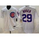 Men's Chicago Cubs #29 Michael Busch White Limited Cool Base Jersey