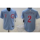 Men's Chicago Cubs #2 Nico Hoerner Baby Blue Limited Jersey