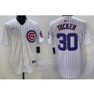 Men's Chicago Cubs #30 Kyle Tucker White Limited Jersey