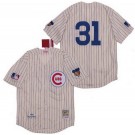 Men's Chicago Cubs #31 Fergie Jenkins Cream 1969 Throwback Jersey