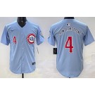 Men's Chicago Cubs #4 Pete Crow Armstrong Baby Blue Limited Jersey