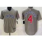 Men's Chicago Cubs #4 Pete Crow Armstrong Gray Limited Jersey
