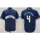 Men's Chicago Cubs #4 Pete Crow Armstrong Navy City Connect Cool Base Jersey