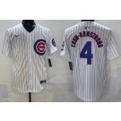 Men's Chicago Cubs #4 Pete Crow Armstrong White Limited Jersey