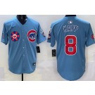 Men's Chicago Cubs #8 Ian Happ Baby Blue 2025 Tokyo Series Limited Jersey