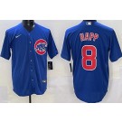 Men's Chicago Cubs #8 Ian Happ Blue Cool Base Jersey