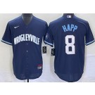 Men's Chicago Cubs #8 Ian Happ Navy City Cool Base Jersey