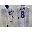 Men's Chicago Cubs #8 Ian Happ White Limited Jersey