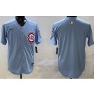 Men's Chicago Cubs Blank Baby Blue Limited Jersey