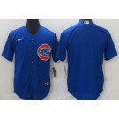 Men's Chicago Cubs Blank Blue Cool Base Jersey