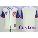 Men's Chicago Cubs Customized Cream 1942 Turn Back The Clock Jersey