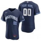 Men's Chicago Cubs Customized Navy 2022 City Connect Authentic Jersey