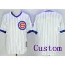 Men's Chicago Cubs Customized White 1988 Cooperstown Throwback Cool Base Jersey