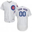 Men's Chicago Cubs Customized White Stripes FlexBase Jersey