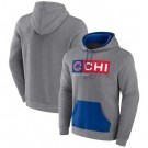 Men's Chicago Cubs Gray Iconic Steppin Up Fleece Pullover Hoodie
