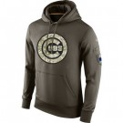 Men's Chicago Cubs Green Salute To Service Printed Pullover Hoodie