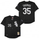 Men's Chicago White Sox #35 Frank Thomas Black 1993 Throwback Jersey