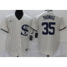 Men's Chicago White Sox #35 Frank Thomas Cream Player Name 2021 Field of Dreams Cool Base Jersey