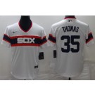 Men's Chicago White Sox #35 Frank Thomas White Throwback Cool Base Jersey