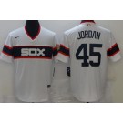 Men's Chicago White Sox #45 Michael Jordan White Throwback Cool Base Jersey