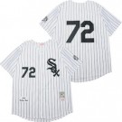 Men's Chicago White Sox #72 Carlton Fisk White 1993 Throwback Jersey